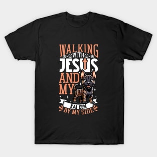 Jesus and dog - Kai Ken T-Shirt